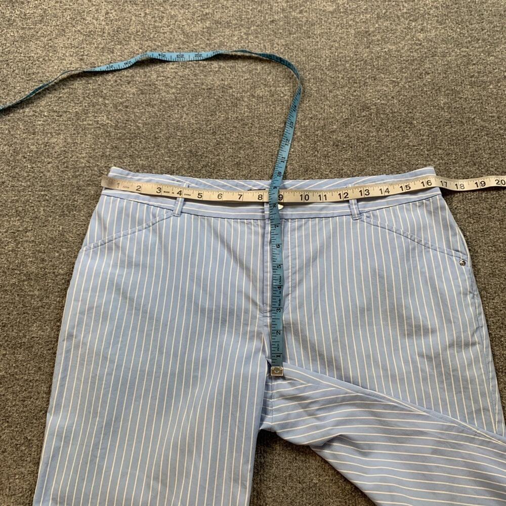 Ralph Lauren Golf Shorts Womens 8 Blue White Cotton Blend Striped Bermuda ZipFly - Picture 3 of 9